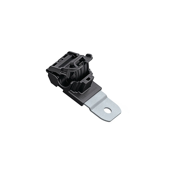 HellermannTyton 151-01670 | Ratchet P-Clamp, .24"-.54" Bundle Dia, 180 Short, .26" Hole Dia, PA66HIRHSUV/ST/ZN, Black, 5/bag