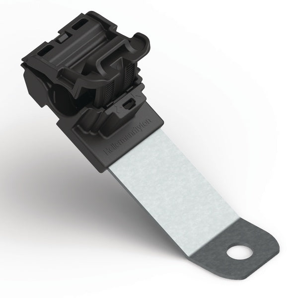 HellermannTyton 151-01932 | Ratchet P-Clamp, .24"-.54" Bundle Dia, 30 Long, .33" Hole Dia, PA66HIRHSUV/SS304, Black, 200/ctn