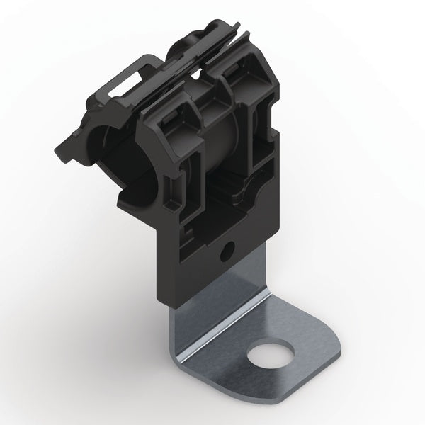 HellermannTyton 151-01967 | Ratchet P-Clamp, .52"-.77" Bundle Dia, 90 Short, .26" Hole Dia, PA66HIRHSUV/SS304, Black, 280/ctn