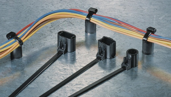 HellermannTyton 155-30602 | Standoff Stud Mount Tie, 5.0 mm studs, 6.0" Long, PA66HS, Black, 500/pkg