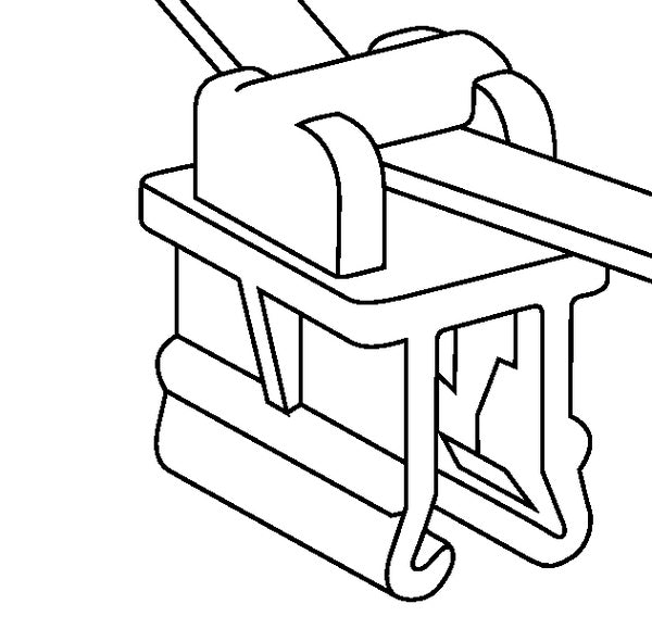 HellermannTyton 155-37104 | 2-Piece Cable Tie & Edge Clip, 4.0" Long, EC9, 1-3 mm Panel, 18lb, PA66HS, Black, 500/pkg