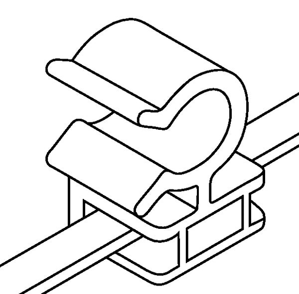 HellermannTyton 156-00014 | 2-Piece Cable Tie with Pipe Clip, 6.0" Long, Attaches to Diameter 0.26" - 1.2", PA46, Black, 500/pkg