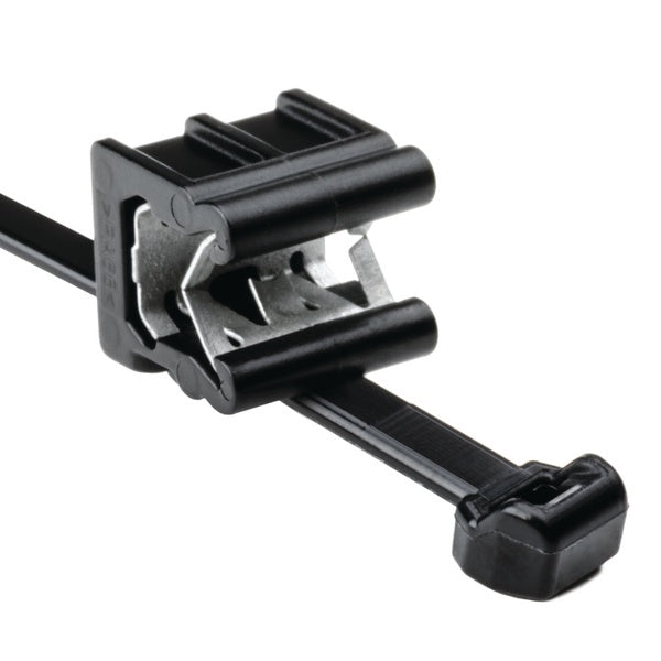 HellermannTyton 156-00877 | Outside Serrated Cable Tie & Edge Clip, 8.0" Long, Ec23, 3 - 6 Mm Panel, 50Lb, Pa66Hs, Black, 500/Pkg