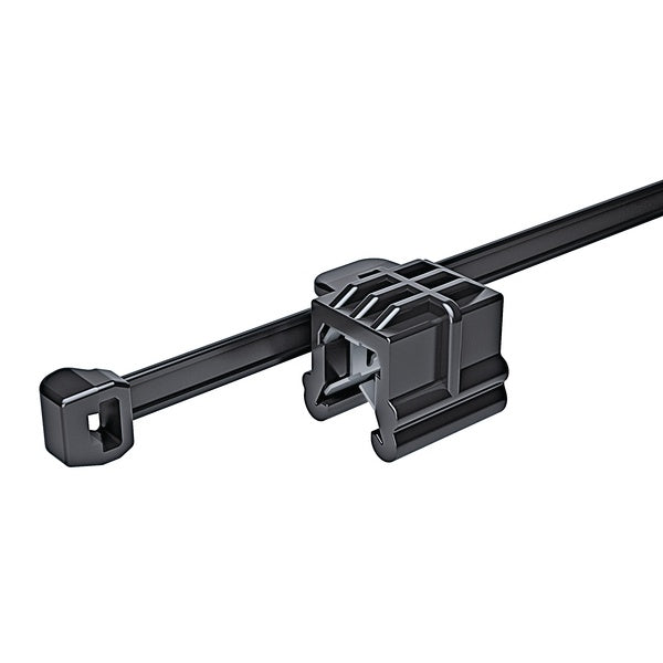 HellermannTyton 156-00878 | Outside Serrated Cable Tie & Edge Clip, 8.0" Long, Ec24, 3 - 6 Mm Panel, 50Lb, Pa66Hs, Black, 500/Pkg