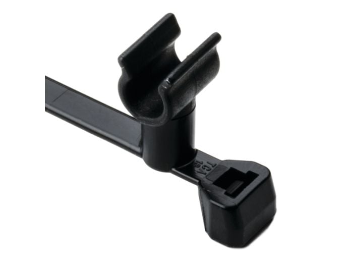 HellermannTyton 156-01516 | Wire and Swivel Clip Tie, 50lb, Diameter .18"-.20", 6.0" Long, PA66HS, Black, 500/pkg