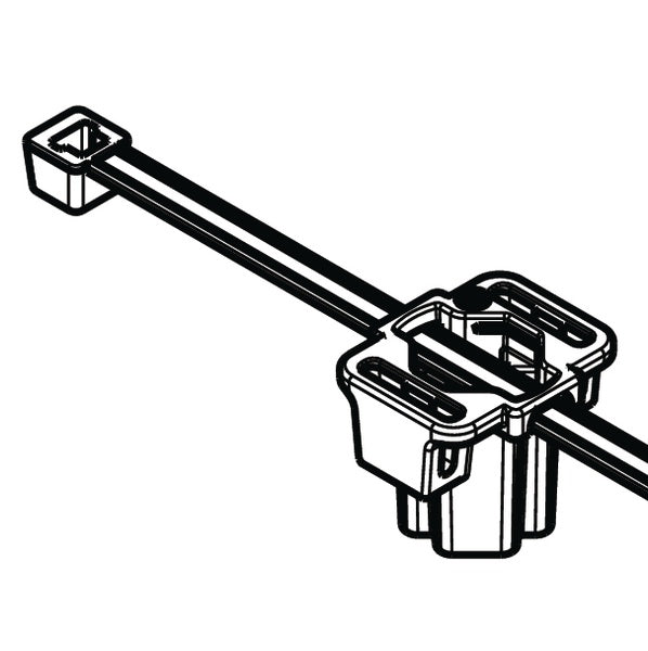 HellermannTyton 156-01547 | 2-Piece M5/T5/M6/T6 Stud Mount Tie, 8.0" Tie, 50lb Tensile Strength, PA66HS/PA66HIRHS, BK, 3000/pkg