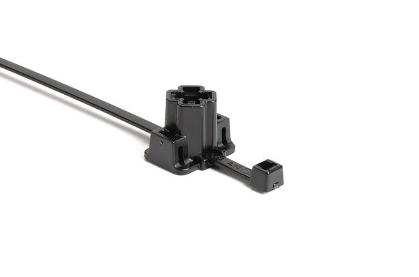 HellermannTyton 156-01547 | 2-Piece M5/T5/M6/T6 Stud Mount Tie, 8.0" Tie, 50lb Tensile Strength, PA66HS/PA66HIRHS, BK, 3000/pkg