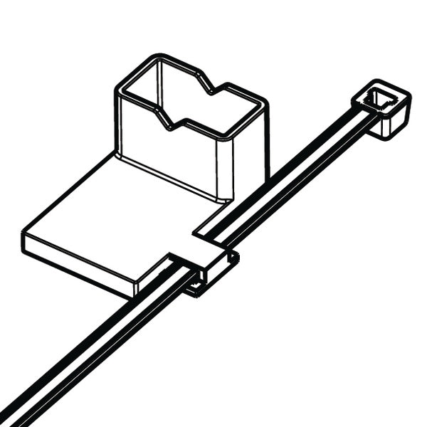 HellermannTyton 156-01652 | 2-Piece 5mm, 6mm Stud Mount Tie, 8.0"L, 50lb Tensile Strength, PA66HS/PA66HIRHSUV, Black, 2000/ctn