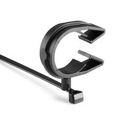 HellermannTyton 156-01781 | MOC Clip, 26 mm, Assembled to T50SMVC Swivel Tie, PA66HIRHSUV, Black, 1000/ctn