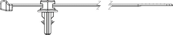 HellermannTyton 156-01807 | Blind Hole Mount Outside Serrated Tie 1/4" Thread/Non-Thread Hole, 6", 50lb, PA66HS, Black, 500/bag