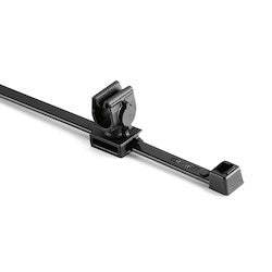 HellermannTyton 156-01812 | MOC Clip, 6 mm, Unassembled to T50R Tie, PA66HIRHSUV, Black, 1000/ctn
