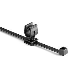 HellermannTyton 156-01814 | MOC Clip, 8 mm, Unassembled to T50R Tie, PA66HIRHSUV, Black, 1000/ctn