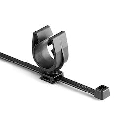 HellermannTyton 156-01818 | MOC Clip, 16 mm, Unassembled to T50R Tie, PA66HIRHSUV, Black, 1000/ctn
