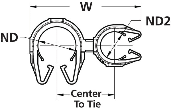 HellermannTyton 156-02158 | MOC Clip to MOC Clip Perpendicular, 19 mm, 14 mm Perpendicular, PA66HIRHSUV, Black, 1000/ctn