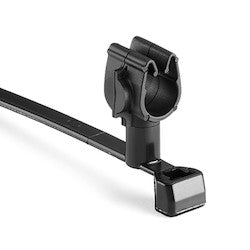HellermannTyton 156-02251 | MOC Clip, 7 mm Transverse, Assembled to T50SVC Swivel Tie, PA66HIRHSUV, Black, 1000/ctn