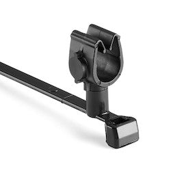 HellermannTyton 156-02252 | MOC Clip, 8 mm Transverse, Assembled to T50SVC Swivel Tie, PA66HIRHSUV, Black, 1000/ctn