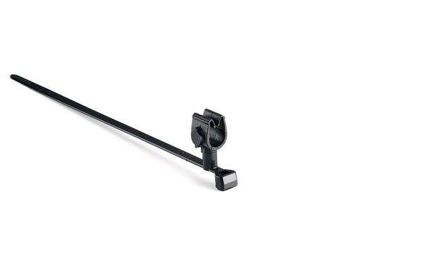 HellermannTyton 156-02252 | MOC Clip, 8 mm Transverse, Assembled to T50SVC Swivel Tie, PA66HIRHSUV, Black, 1000/ctn
