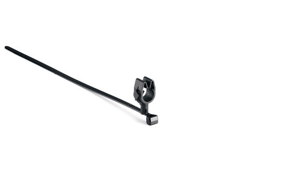 HellermannTyton 156-02255 | MOC Clip, 12 mm Transverse, Assembled to T50SVC Swivel Tie, PA66HIRHSUV, Black, 1000/ctn