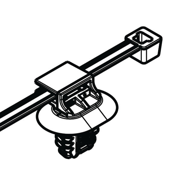 HellermannTyton 156-02273 | 2-Piece Cable Tie/Oval Fir Tree Mount, 5mm Offset, 4x Oval Hole FT, PA66HIRHSUV, Black, 3000/ctn