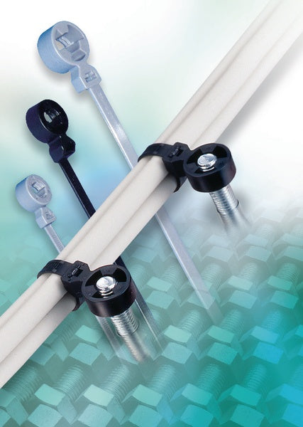HellermannTyton 157-00040 | 1-Pc Cable Tie/Oval Stud Mount, 6.0" Long, Pa66Hs, Black, 500/Pkg