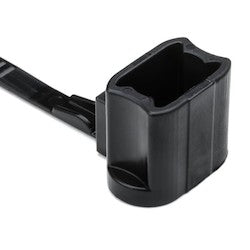 HellermannTyton 157-00106 | 1-Piece Cable Tie/Oval Stud Mount, 6.6" Long, 50lb Tensile, Without Thumb Bar, PA66HS, Black, 3000/pkg