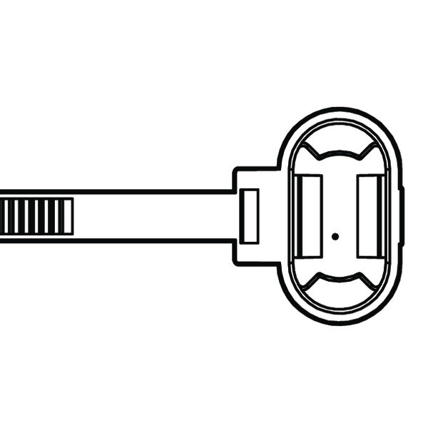 HellermannTyton 157-00106 | 1-Piece Cable Tie/Oval Stud Mount, 6.6" Long, 50lb Tensile, Without Thumb Bar, PA66HS, Black, 3000/pkg