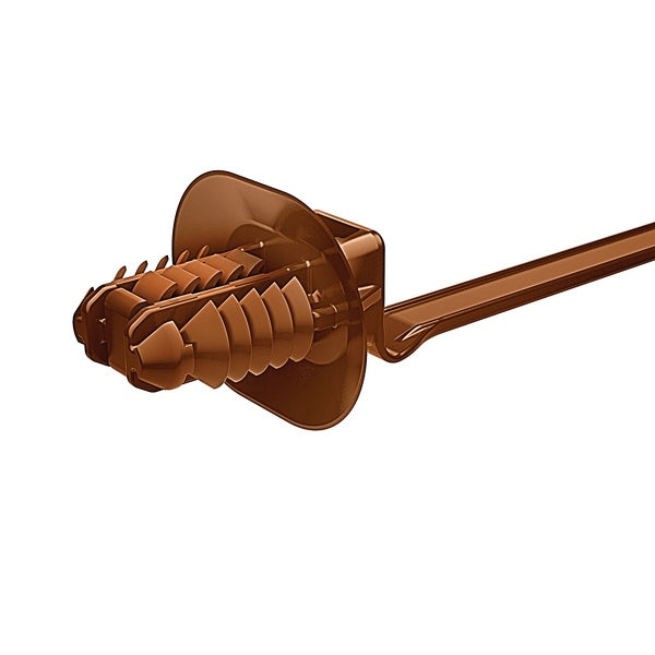 HellermannTyton 157-00157 | 1-Piece Cable Tie/Fir Tree Mount with Disc, 8.6"L, 6.2 - 13.0 mm, PA46, Brown, 500/bag