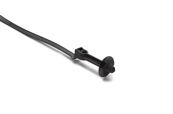 HellermannTyton 157-00197 | 1-Piece Cable Tie/Offset Fir Tree with Disc, 25 mm, FT6, 8" Tie, 50lb Tensile Strength, PA66HIRHS, Black, 500/pkg