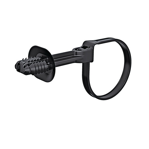 HellermannTyton 157-00219 | 1-Piece Cable Tie/Fir Tree Mount with Disc, 9.6"L, 6.2 - 13.0 mm, PA66HIRHS, Black, 500/bag