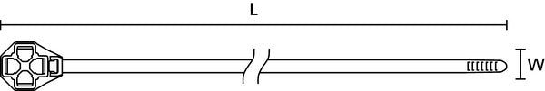 HellermannTyton 157-00292 | M12 Stud Mount Tie, 7.5" Tie, 80lb Tensile Strength, PA66HIRHS, Black, 3000/pkg