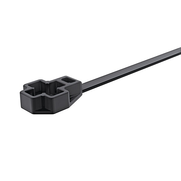 HellermannTyton 157-00340 | Low-Profile M8 Stud Mount Tie, 7.5" Tie, 80lb Tensile Strength, PA66HIRHS, Black, 3000/pkg