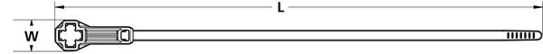 HellermannTyton 157-00362 | Offset Low-Profile M8 Stud Mount Tie, 7.5" Tie, 50lb Tensile Strength, PA66HIRHS, Black, 3000/pkg