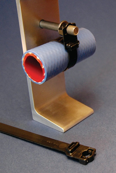 HellermannTyton 157-00405 | Wide Strap Cable Tie with .38" Stud Mount, 15.7" Long, .5" Wide, PA66HIRHSUV, Black, 300/Bag