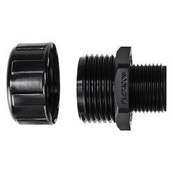 HellermannTyton 166-90137 | Helaguard Non-Metallic Ip65 Fitting, Straight, Npt Thread, 1.25" Dia, Pa66, Black, 2/Pkg