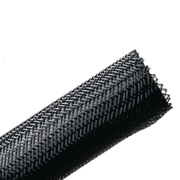 HellermannTyton 170-03002 | Braided Sleeving, Expandable, 0.75" Dia, Pet, Black, 75 Ft/Reel