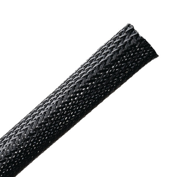 HellermannTyton 170-03003 | Braided Sleeving, Expandable, 1" Dia, PET, Black, 65 ft/reel