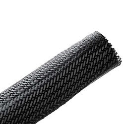 HellermannTyton 170-03005 | Braided Sleeving, Expandable, 1.5" Dia, Pet, Black, 40 Ft/Reel