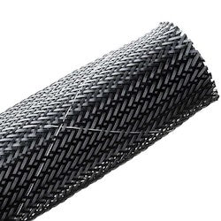HellermannTyton 170-03011 | Braided Sleeving, Expandable, Flame Retardant, 1.5" Dia, Pet, Black, 40 Ft/Reel