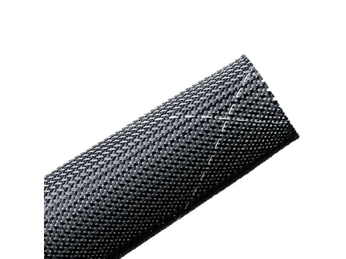 HellermannTyton 170-03020 | Braided Sleeving, Expandable, Fray Resistant, Flame Retardant, 1.25" Dia, PET, Black, 50 ft/Reel