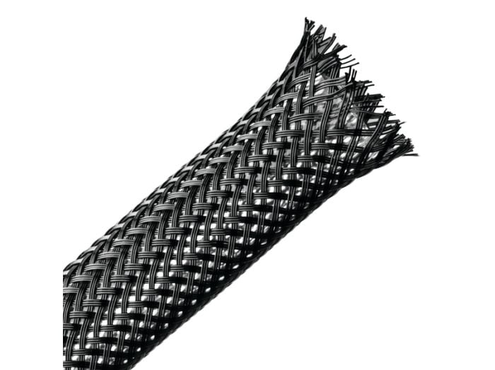 HellermannTyton 170-03027 | Braided Sleeving, Expandable, .5" Dia, PA66 Monofilament, Black, 100 ft/Reel