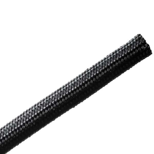 HellermannTyton 170-03050 | Braided Sleeving, Resin-Coated Fiberglass, 0.25" Dia., GF, Black, 200 ft Bulk Reel