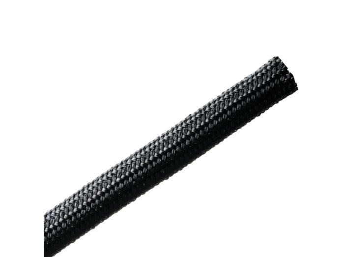 HellermannTyton 170-03058 | Braided Sleeving, Resin Coated Fiberglass, .25" Dia, GF, Black, 50 ft/Reel