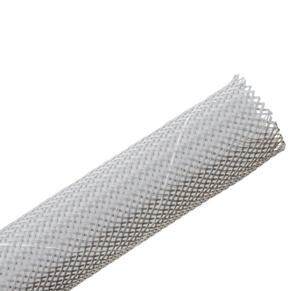 HellermannTyton 170-03073 | Braided Sleeving, Expandable, Flame Retardant, 0.5" Dia, Pet, Gray, 100 Ft/Reel