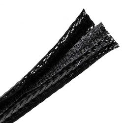 HellermannTyton 170-03149 | Braided Sleeving, Hook & Loop, 0.75" Dia, Pet, Black, 100 Ft/Bulk Reel
