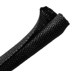 HellermannTyton 170-03182 | Braided Sleeving, Split Wrap Woven, 1/2" Dia, Pet, Black, 300 Ft/Bulk Reel