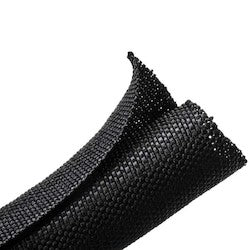HellermannTyton 170-03185 | Braided Sleeving, Split Wrap Woven, 1.0" Dia, Pet, Black, 100 Ft/Bulk Reel