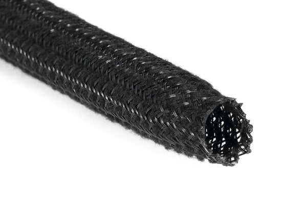 HellermannTyton 170-61201 | Helagaine Braided Sleeving, PET Noise Reducing, 8 mm Dia., BK, 984.0 ft/Reel