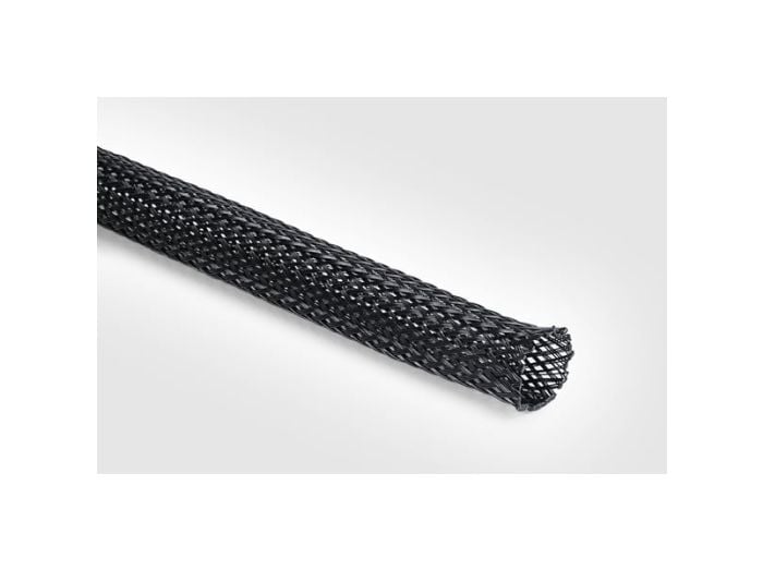 HellermannTyton 170-80250 | Helagaine Braided Sleeving, Dispenser Pack, 1/2" Dia, 3:1 Shrink Ratio, PET, BK, 32.8ft/Reel