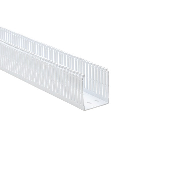 HellermannTyton 181-00233 | High Density Slotted Wall Wiring Duct, 2.5" X 3", Non- Adhesive, Pvc, White, 30Ft/Box