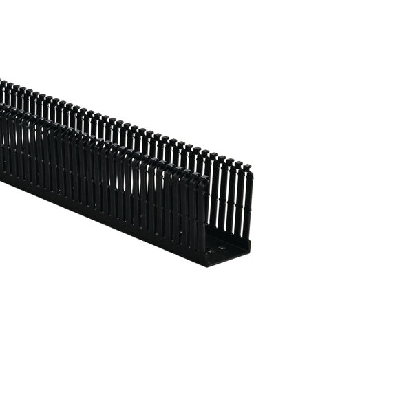 HellermannTyton 181-00645 | High Density Slotted Wall Wiring Duct, 2" X 3", Adhesive, Pvc, Black, 120Ft/Carton